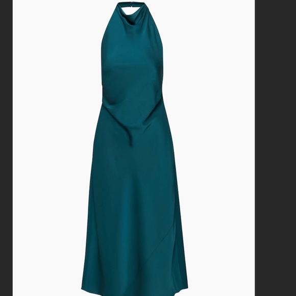 ISO Aritzia Babaton Audience Satin Dress Deep Pandora Green - Picture 1 of 1